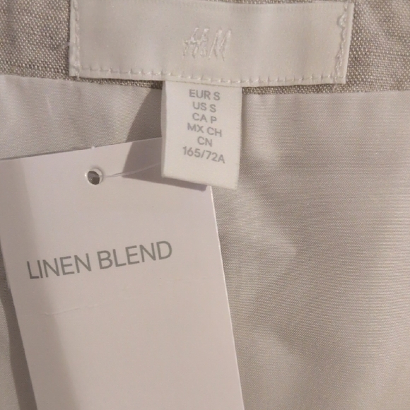 H&M Light Gray Linen Blend Skirt - Picture 2 of 7